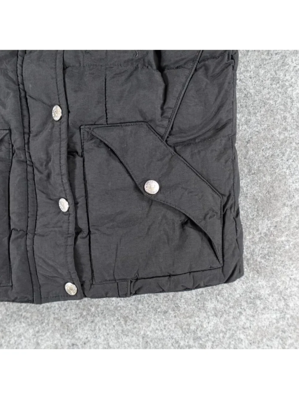 Cowgirl Hardware Puffer Vest Womens S Black Too Cute Embroidery Heart Rhinestone